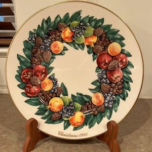 Lenox 1988 Colonial Christmas Wreath Plate DELAWARE with box